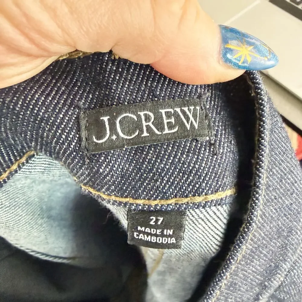 J. Crew Blue Dark Wash High Rise Kickout Jean Women's Size 27 Sailor Pockets